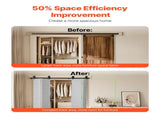 Bi-Folding Sliding Barn Door Hardware Track Kit, 64" Top Mount Track Kit, Slide Smoothly & Quietly, V952-ZDSMDGDGSM2D71CL9001V0