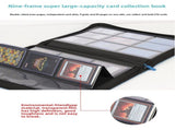 Premium Toploader Binder 9 Pocket 216 Capacity Trading Card Album Zippered PU Leather Storage Holder V888-ELOSUNG41407