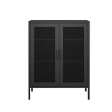 Levede Storage Cabinet Steel Kitchen Black CH1073-BK