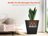 Tall Planter, Set of 2 Tall Square Tapered Planters, 57 cm Large Modern Gardening and Flower Plastic V952-FZXHS22YCBDTHZU9MV0