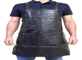Pierre Cardin Professional Leather Apron Butcher Woodwork Hairdressing Barber Chef - Black V563-PC3433-BLACK