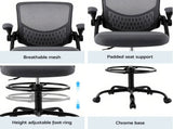 Artiss Office Chair Drafting Chairs Stool Computer Desk Studios Mesh Grey OCHAIR-H-RING-DW39-GY