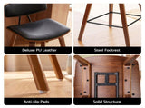 Artiss 3Pcs Bar Table and Stools Set Dining Table Solid Wood Kitchen Chairs Cafe Pub BA-TAB-SET-8782-4786