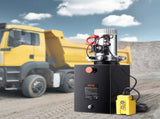 Hydraulic Pump, 12 Quart Hydraulic Power Unit, Single Acting Dump Trailer Pump, 0.91 GPM Flow Rate, V952-YXYYB12VZLDJD7581V0