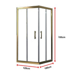 Adjustable 1200x1000mm Double Sliding Door Glass Shower Screen in Gold V63-845231