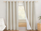 Linens 84 Inch Long 100% Blackout 2 Panels Natural Thick Farmhouse Living Room Soundproof V1258-DP02-C-1267