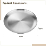 6PCS Stainless Steel Plates, 9" Silver Round Plate, Reusable Metal Dish for Camping Dining Salads V1192-AZ-W-18227