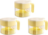 3 Pack Glass Spice Jars with Spoons, Yellow Kitchen Salt and Pepper Shakers, 360 ml V1237-ZY-917-143