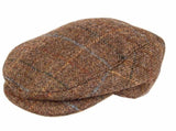 DENTS Abraham Moon Tweed Flat Cap Wool Ivy Hat Driving Cabbie Quilted - Chestnut V563-DENTS-1-3038-CHESTNUT-L