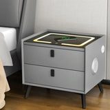 Artiss Smart Bedside Table with Wireless Charging - AIKA Grey FUR-X-BS-LED-01-GY