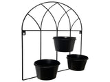 Black Arched 3 Pot Wall Planter 40x52cm V637-68117PLN
