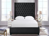 Ella Black Velvet Winged Bed 180cm - King V292-BED-ELLA-BLACK-KING