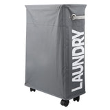 Foldable Laundry Basket Waterproof Dirty Clothes Organizer Storage Bag with Wheels V1294-YM0901-3117200071911