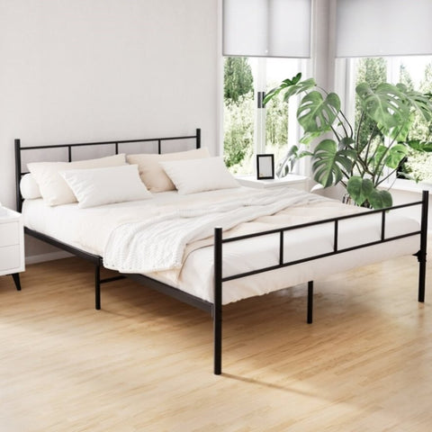 Artiss Bed Frame Queen Metal Bed Frame SOL MBED-C-SOL-Q-BK