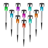 12PCS Solar Lights Outdoor Waterproof, Stainless Steel LED Landscape Lighting Outdoor Solar Lights V1192-AZ-W-11418