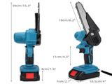 6" Cordless Electric Chainsaw in Blue - Portable Handheld Wood Cutter LSB-59148