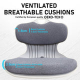 2X Slender Chair Posture Correction Seat Floor Lounge Padded Stackable GREY V274-FT-SLDC-GY-X2