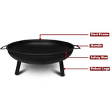 Portable Outdoor Fire Pit Fireplace Open Patio Heater Garden Plant Bowl Steel V610-FIRPI-IMG2428