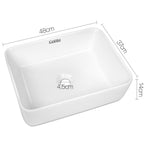 Cefito Bathroom Basin Ceramic Vanity Sink Hand Wash Bowl 48x37cm White CB-037-WH