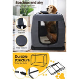 i.Pet Pet Carrier Soft Crate Dog Cat Travel 121x80CM Portable Foldable Car 4XL PET-CARRIER-4XL-GR