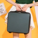 Dark Green Mini 16-Inch Password-Protected ABS Storage and Carry-On Luggage Box Front-Opening V888-ELOSUNG13515