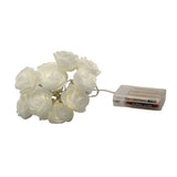 50 White Rose 3D Fairy Lights 5M LONG String, Battery Indoor & Outdoor Decorations Wedding V382-WHITEROSEBATT50