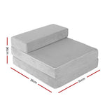 Giselle Bedding Foldable Mattress Folding Foam Bed Mat Light Grey FOAM-MFM-CU01-VEL-LI-GY
