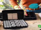 48 Slots Seed Storage Organizer with Seed Jars, Label Stickers and Funnel, Garden Seed Saving Box V1237-ZY-924-154