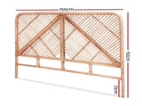 Artiss Bed Headboard Queen Bedhead Rattan - FRED Pine BED-HEAD-C-FRED-Q-WD