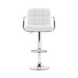 Artiss 4x Bar Stools Leather Gas Lift w/Armrest White BA-K-1055A-WHX4