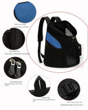 Comfortable hands-free pet carrier backpack with breathable mesh panels and padded shoulder straps, V1341-ZY-3JYFNA49-L-SKYBLUE