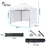 RED TRACK 3x3m Premium Pop Up Gazebo Marquee, Patented Steel Cable Canopy Support System, Wheeled V219-OTDGZWRT33WB