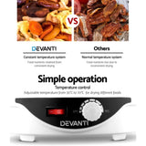 Devanti 5 Trays Food Dehydrator Fruit Dehydrators Pet Beef Jerky Dryer White FD-B-1142-5T-WH