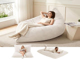 Artiss 3 in 1 Bean Bag Chair Cover Convertible Bean Bag for Adults, Corduroy Stuffed BD-COVER-3IN1-BE