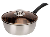 Small Soup Pot Thickened Compound Steel NonMagnetic Single Handle Cooking Kitchenware 18cm V1294-YM0718-3118200255311