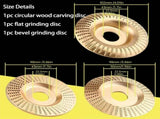 Pro-Grade Wood Cutting Discs, 3Pcs Stump Grinder for Wood Carving, Woodworking Angle Grinder V1192-AZ-W-17631