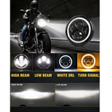 Inch Round LED Motorcycle Headlight White, 4 Lighting Modes V1237-MS-626-311