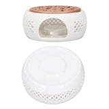 Ceramic Teapot Warmer Hollowed Pad Concave Bottom Practical Multifunction Teapot Heater for Family V1294-YM0703-3118230039611