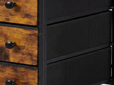 Levede Bedside Table with LED Charging Station 3 Drawers Metal Frame NI1059-BR-3-AU
