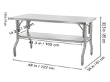 Commercial Worktable Workstation Folding Commercial Prep Table 1220x610 mm V952-CFGZT48X24YC00001V0