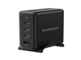 Simplecom CU400 4-Port PD 100W GaN Fast Charger 3xUSB-C USB-A for Phone Tablet Laptop V28-CU400