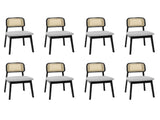 Levede Dining Chair Wood Rattan Armless Black x8 CH1144-2-BKX4