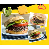 Electric Burger & Sandwich Maker for Home, Non-Stick Dual Heating Plates, Quick Breakfast Grill for V1341-ZY-M22LX289-BLACK
