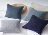 4 Pack Corduroy Pillow Covers Striped Decorative Cushion Cases for Sofa Living Room Fall Decor Grey V1237-ZY-924-205