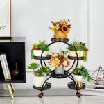 NOVEDEN 4 Layer 6 Pots Flower Holder Plant Stand Shelf with 4-Wheel V227-6777715003990