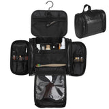 Large Hanging Toiletry Bag for Men, PU Leather Travel Bathroom Organizer with Swivel Hook, Zippered V1369-AZ3-W-08864