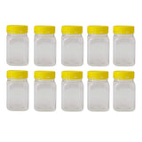 10x 500g Plastic Honey Jars Lids - Square Clear Food Grade Packaging Containers V238-SUPDZ-32706744811600