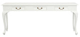 Queen Anne 3 Drawer Sofa Table - White V199-ST003QAWH