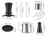 23pcs Coffee Art Set 12oz/350ml Stainless Steel Milk Frothing Pitcher with Scale 16pcs Coffee V1294-YM0901-H49325-8
