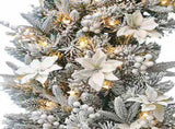 Christabelle 61cm Snow Christmas Wreath Colonial with LED Lights Front Door Decoration Ornament 112_NATFC100